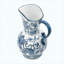 Grand pot en céramique 9,4 "x 6,5" x 12,2 "en porcelaine bleue et blanche