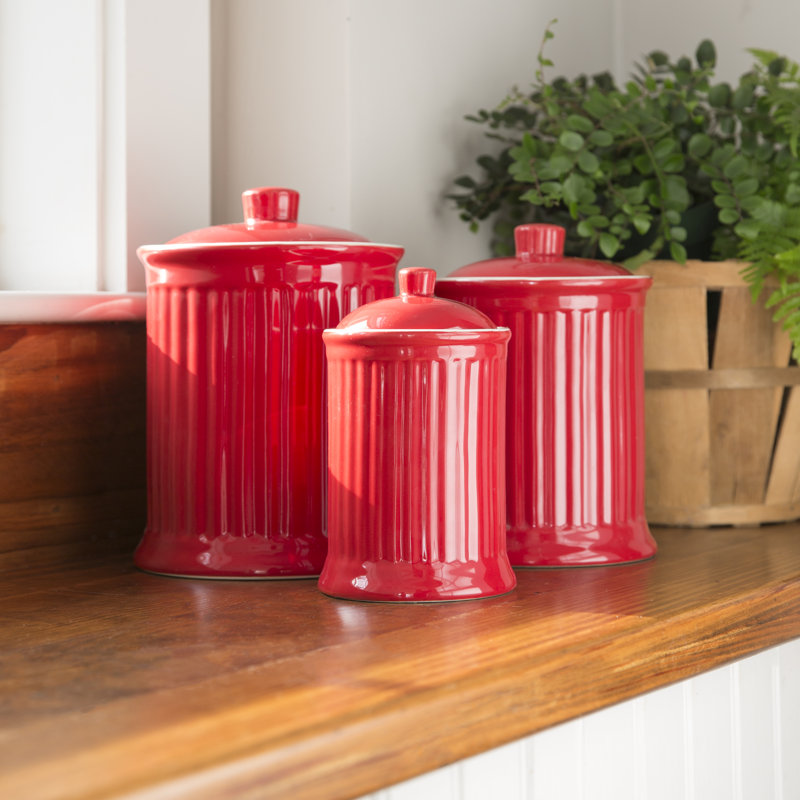 Ensemble de 3 pots Simsbury, rouge
