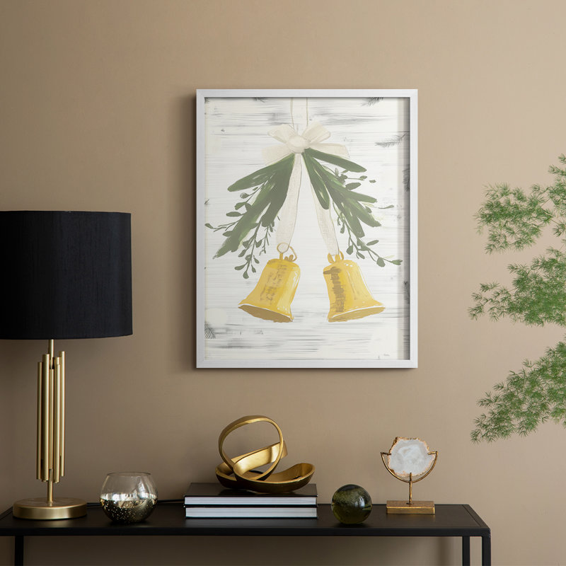«Christmas Holiday Art» CECXIV, reproduction d'art encadrée - bois massif, H 21 po x l 17 po, Blanc
