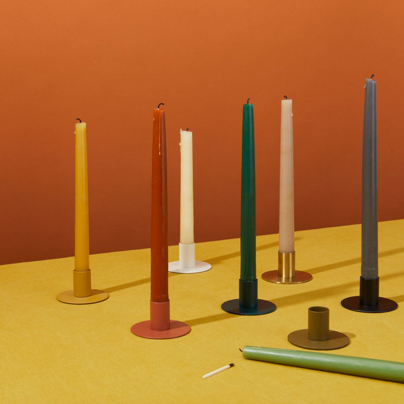 Essential 1.5'' H Stainless Steel Tabletop Candlestick, Brass
