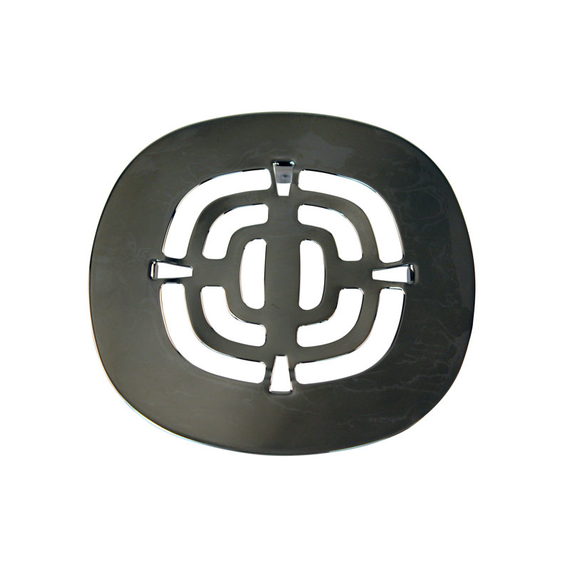 4-1/2" OD Brass Snap-In Shower Strainer Drain Cover, Polished Chrome