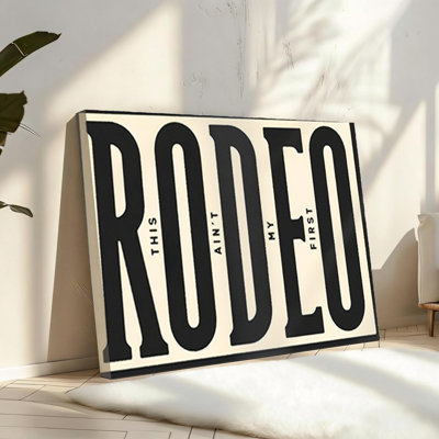 Art mural sud-ouest sur toile, "This is not my premier rodéo", affiche de style ranch de style sud-ouest, cadre en bois massif, 16 po x 24 po