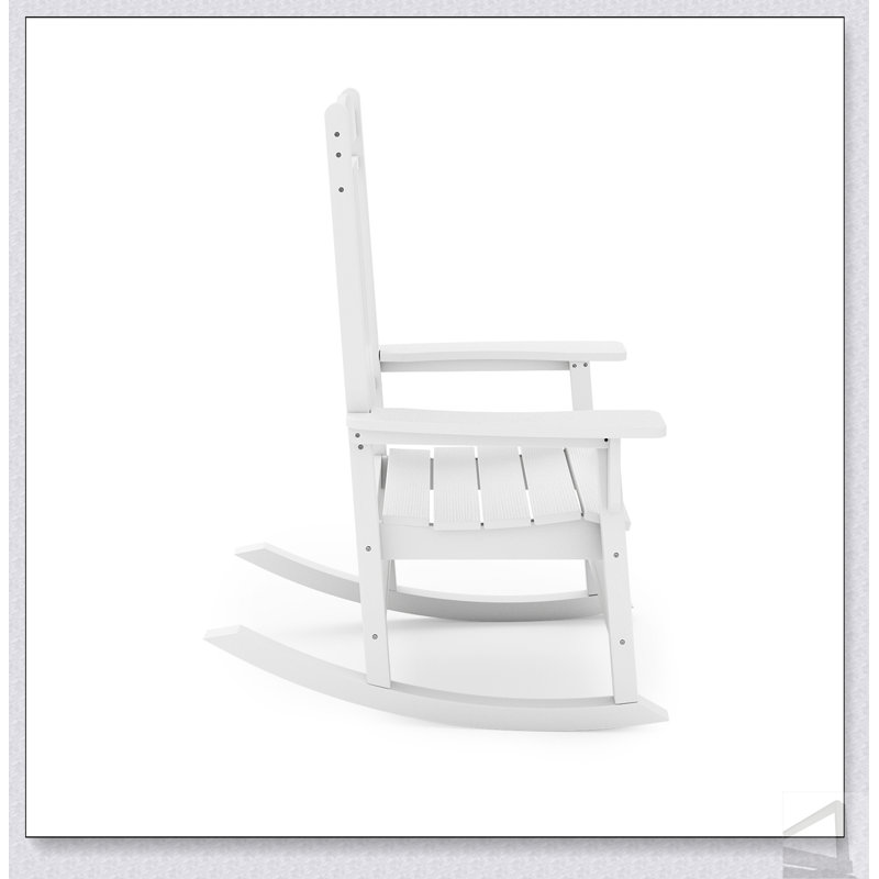 Chaise berçante traditionnelle - Polyéthylène PEHD classique pour le confort et la durabilité à l'extérieur, White