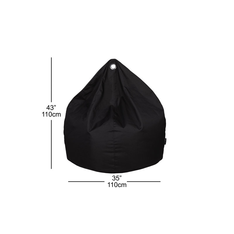 Polyester Outdoor Friendly Classic Bean Bag, Black 100% Polyester