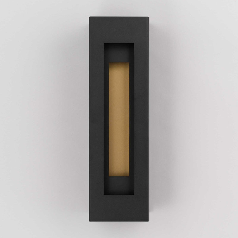 Layer LED Sconce for Indoor/Outdoor Use, Layered Panel Design, Brass Interior, 3-CCT Selectable, Wet Rated