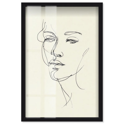 Art mural minimaliste linéaire, reproduction d'art linéaire par Art Remedy, cadre noir, 21 x 31