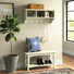 Ajwad 36"W Cottage Beach House Design Wall Mounted Coat Hook and Bench Set with Storage