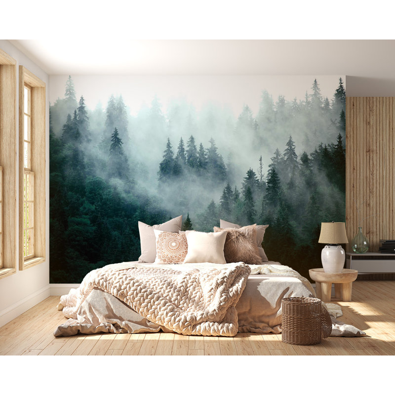 Panneau mural Amiylah Misty Forest, Vinyle, L 115 po x L 82 po