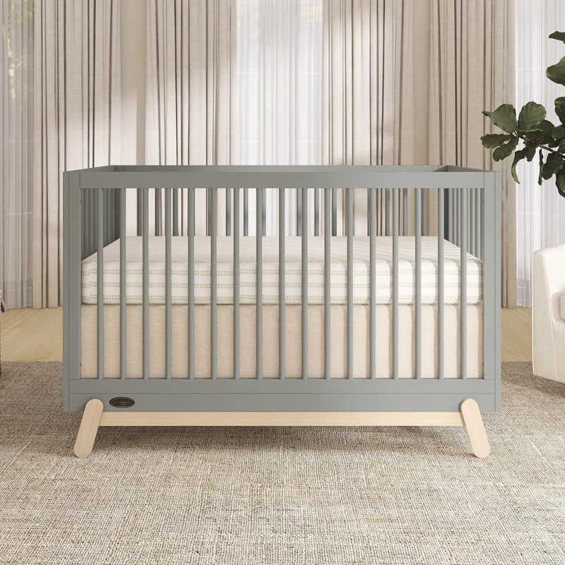 Lit de bébé convertible 5 en 1 Dream On Me Hygge, Herbe de mer / chêne rétro