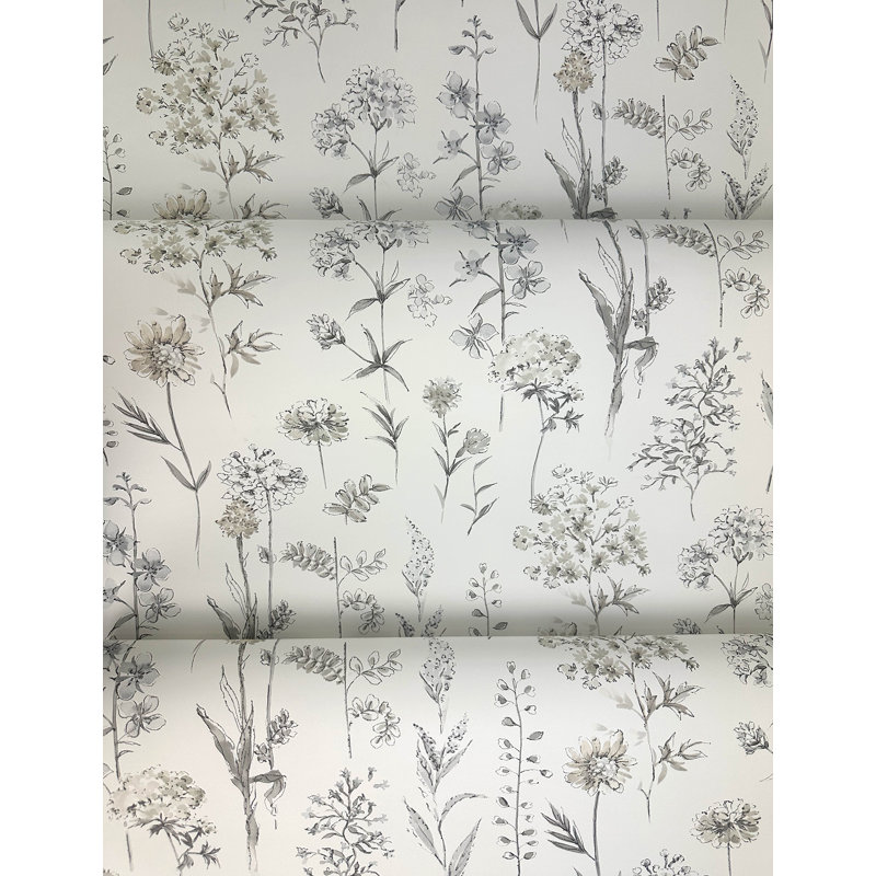 Papier peint Bergamot Wildflower, Gris