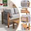 3-Piece Acacia Outdoor Lounge Set With Rope Armrests And Coffee Table