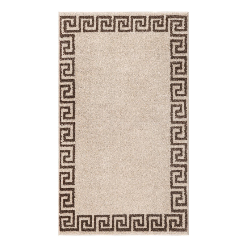 Tapis beige / noir Barreto, Rectangle 3 pi 3 po x 5 pi 3 po