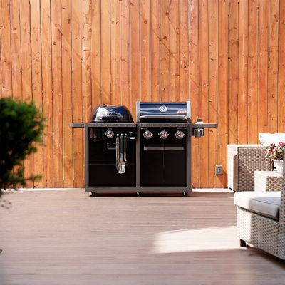 Coleman Revolution Dual Fuel 2-in-1 Combination 45,000 BTU 3-Burner Gas Grill/Kettle Charcoal Grill