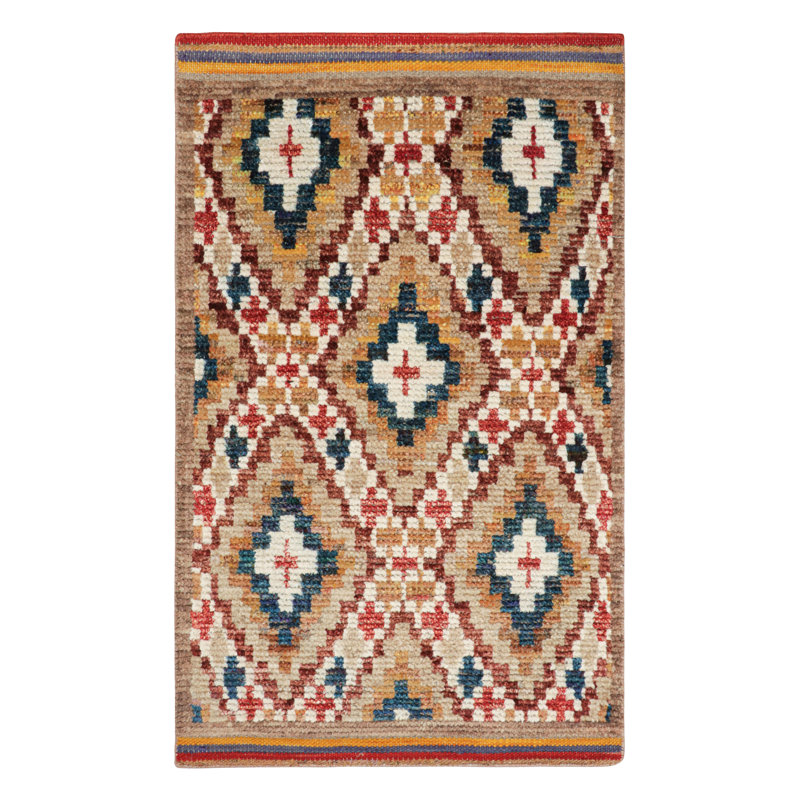 Hand Knotted Silk and Wool Rug