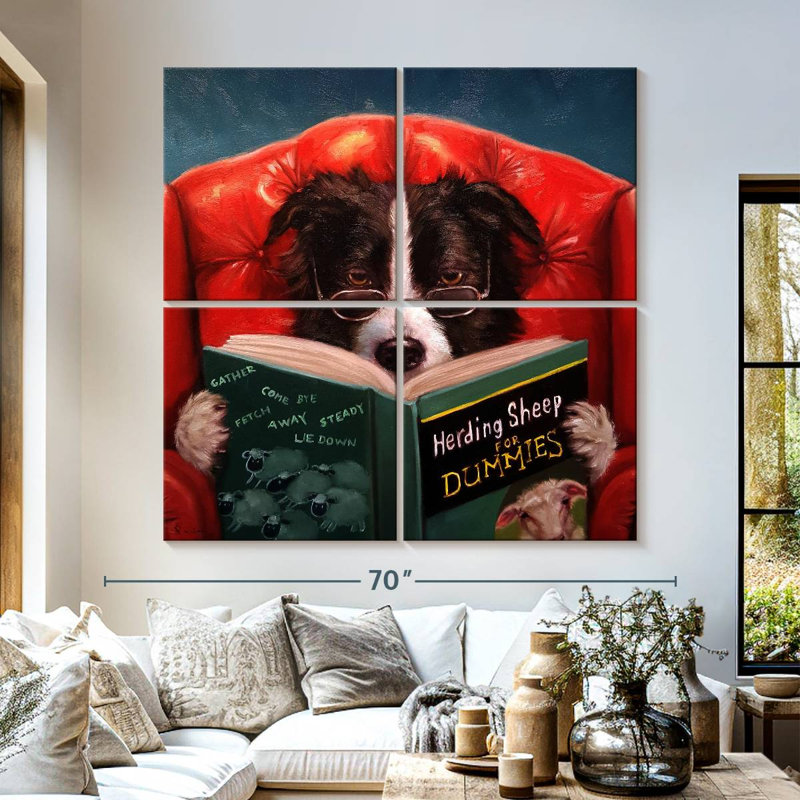 Brampt Reading Herding Sheep, 57" H x 57" W
