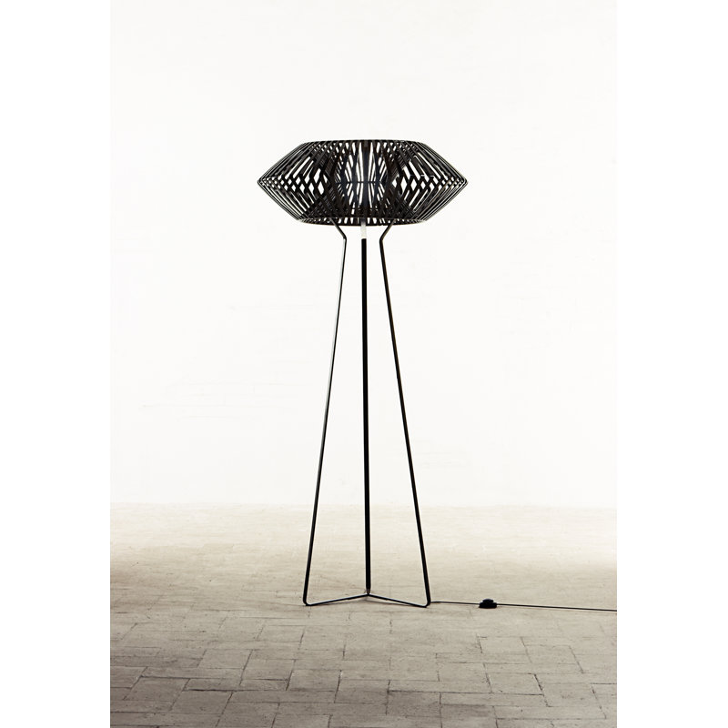 V Floor Lamp, Black, Black