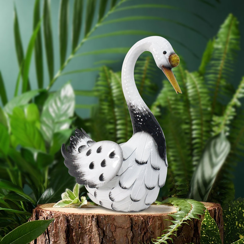 Color Swan Metal Garden Statue