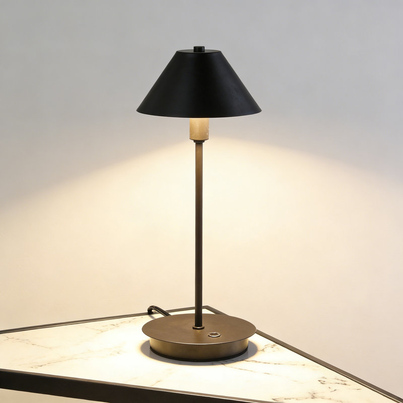 17.5" In Rowan Matte Powder Black G-9 Table Lamp, Black, Black