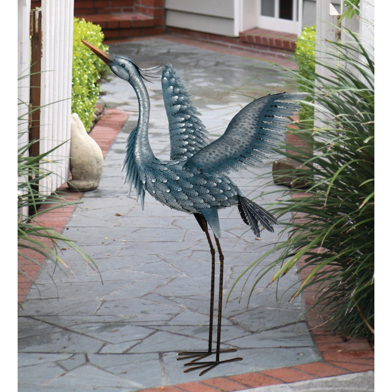 Statue de jardin extérieur en métal fabriqué à la main, H 47 po x l 30,5 po x P 24,5 po