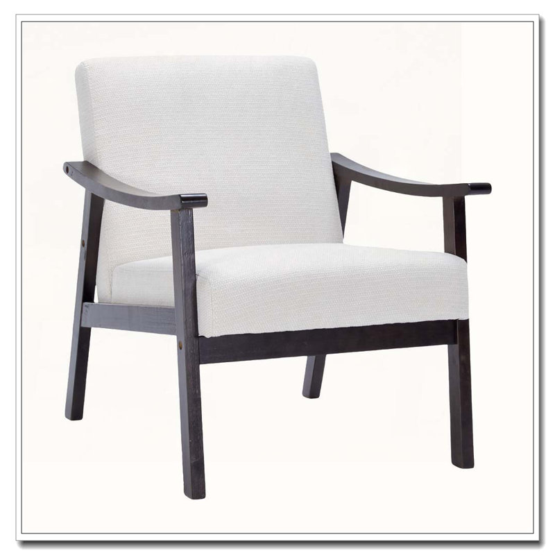 Chaise avec accoudoirs et dossier haut, Blanc ancien