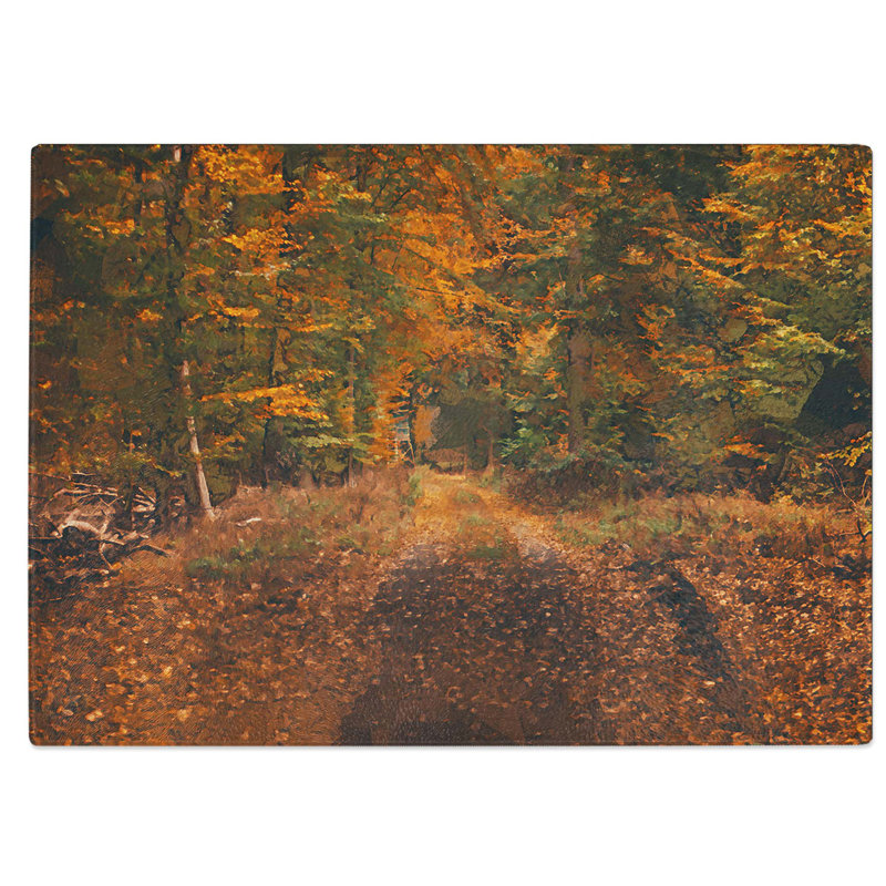 Glass Magical Autumn Forest in Germany in Abstract Chopping Board, 39 cm W x 28.5 cm L