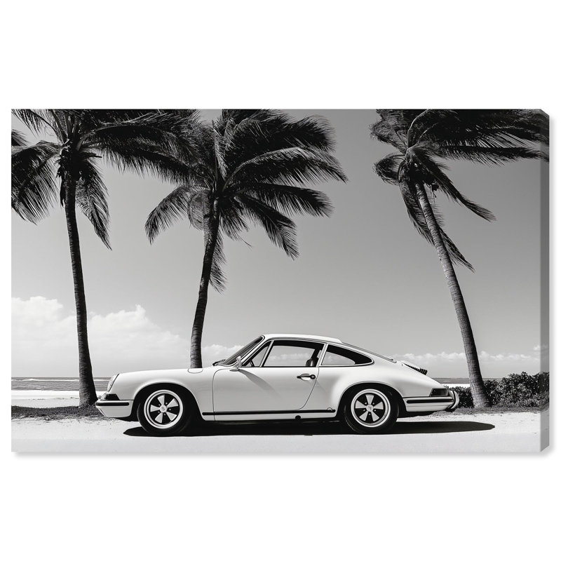 Photographie élégante de voiture rétro analogique par , H 10 po x l 15 po, Toile tendue