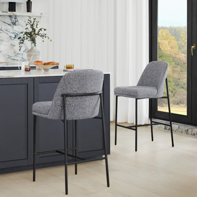 Angelick Upholstered Counter Stool with Metal Frame