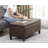 Faux Leather Lift Top Storage Bench-1101328833