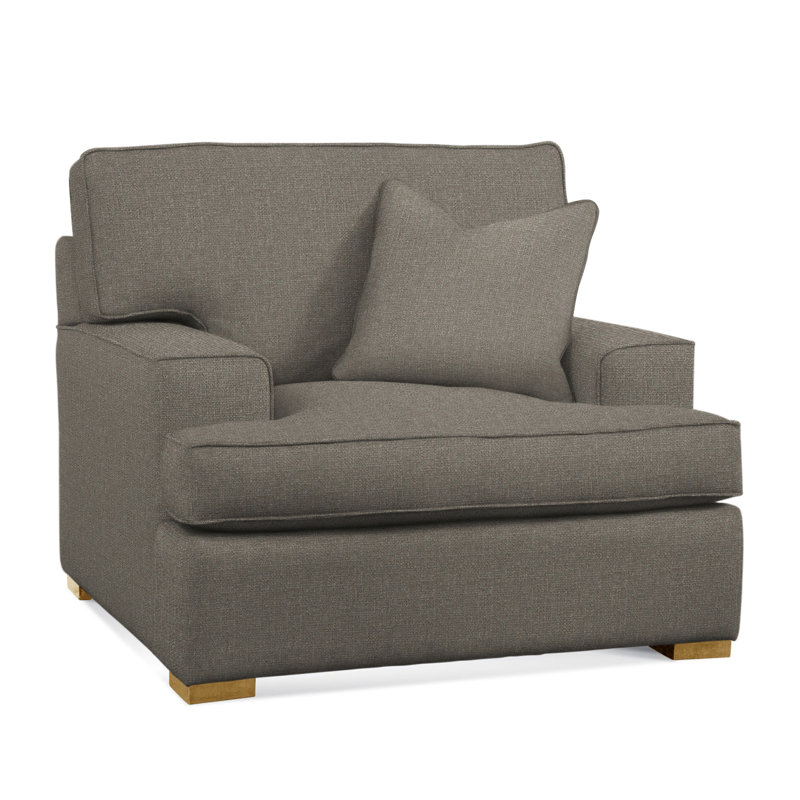 Sadie Upholstered Accent Chair, Honey Finish, Basic Grey; 0317-83