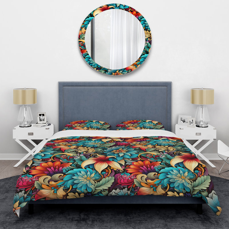 Ensemble de housse de couette Tropical Tapestries, Housse de couette pour grand lit et 2 taies décor
