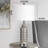 Javell Ceramic Grey Drum Shade USB Charging Port AC Outlet Touch Switch