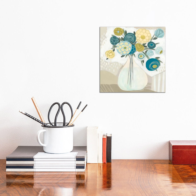 Blue Bohemian Bouquet I by June Erica Vess - Wrapped Canvas Print, 30.48 cm H x 30.48 cm W