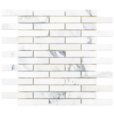 Carreau de mosaïque pour mur et plancher Calacatta l 1 po x L 4 po