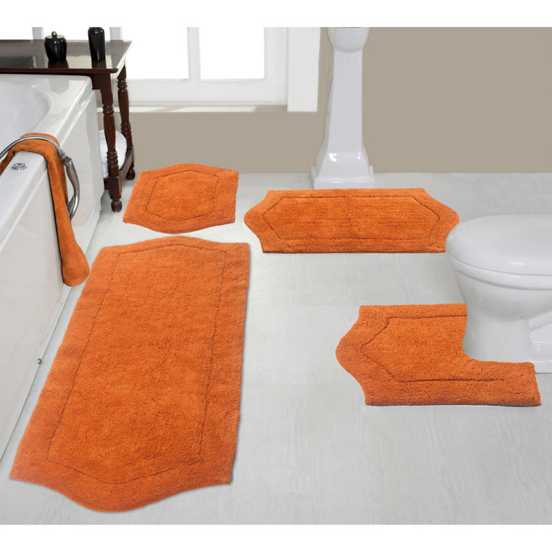 Morissette 4 Piece Bath Rug Set, Terracotta