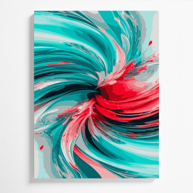 Art numérique sur toile bleue, H 20 po x l 30 po