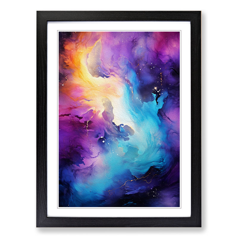 Single Picture Frame Print on Wood, 46cm H x 34cm W, Black Framed