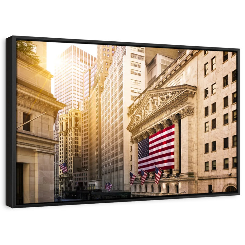 «Wall Street American Flag Wall Art», H 13 po x l 9 po
