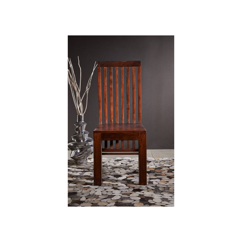Oxford 46cm H Solid Wood Slat Back Side Chair, Nougat