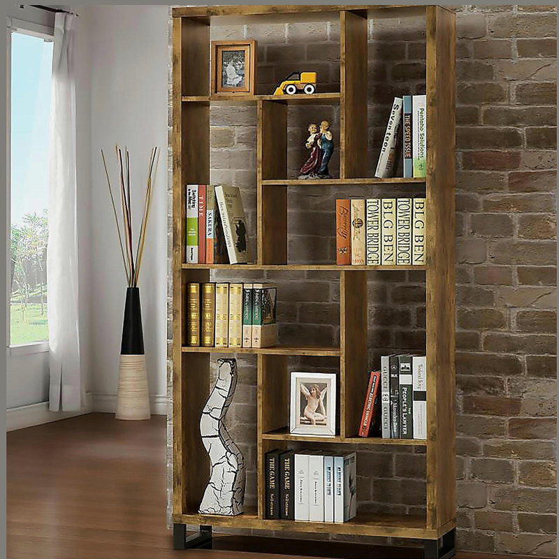 Antique Nutmeg 6-tier Rectangular Bookcase