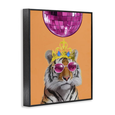 Disco Tiger with Crown Giclee Art by Elizabeth Medley