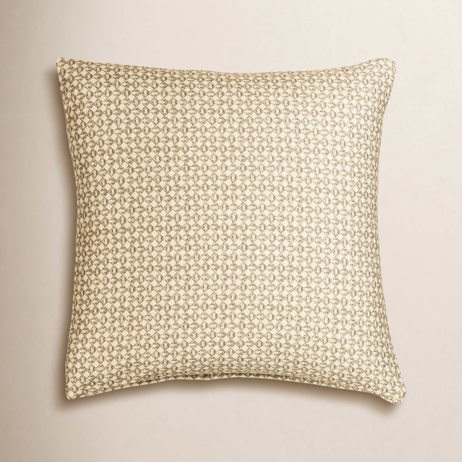 Wicker Weave Moss Throw Pillow, Square 20", Feather