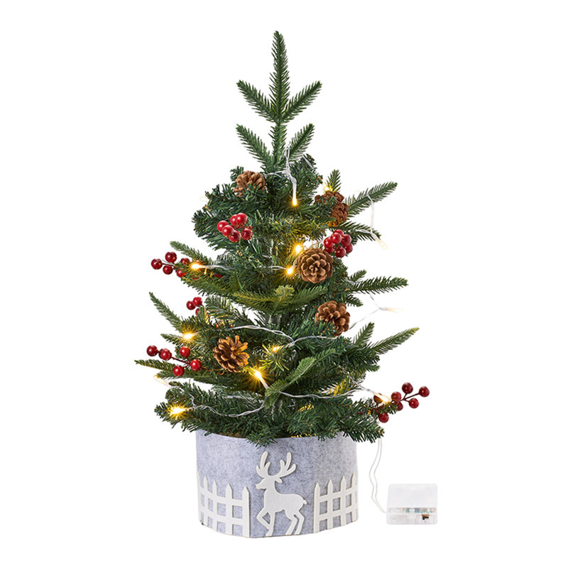 Lighted Artificial Christmas Tree, 55 cm x 34 cm