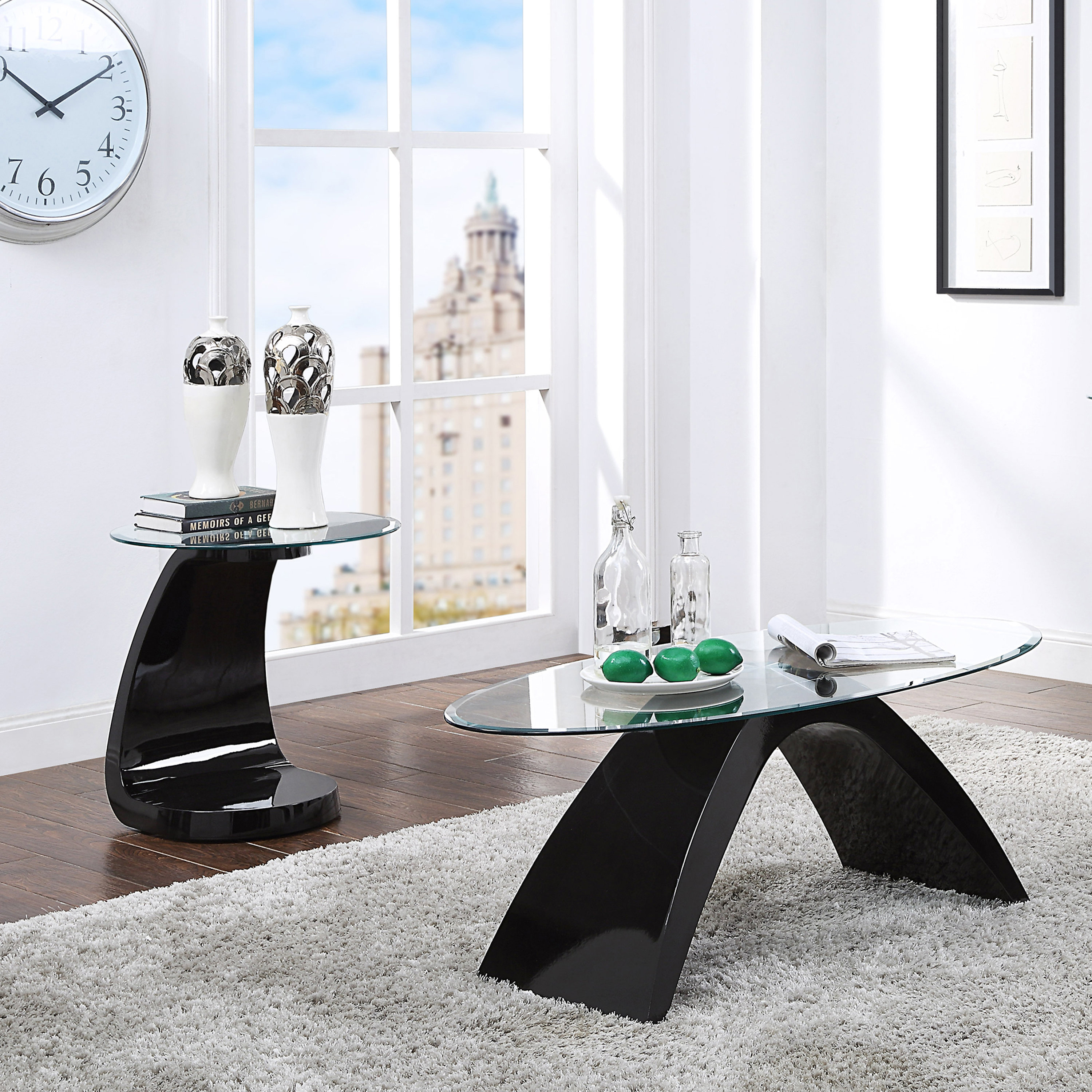 Orren Ellis Estin 2 Piece Glass Top Living Room Table Set Wayfair