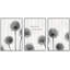 Panneau de bois style fleurs de pissenlit foncé, impression sur toile, 3 pièces-91260066-91260065