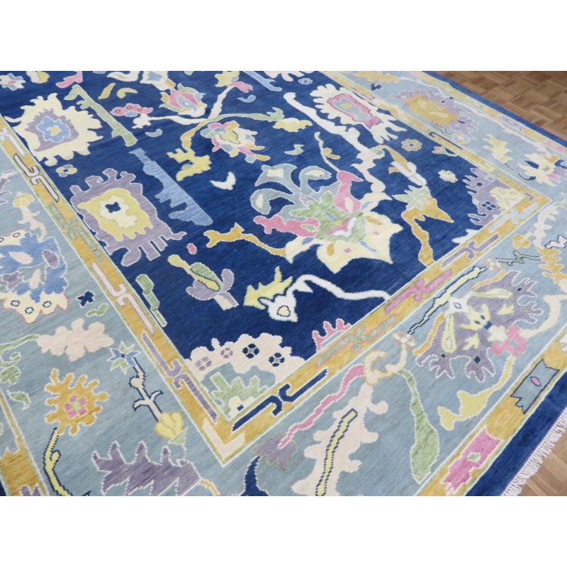 Tapis bleu denim unique 10 pi 2 po x 14 pi 1 po