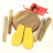 Handmade 100% Mango Wood Kids Round Shaped Rabbit Theme Indoor Table & Chair-1217391277
