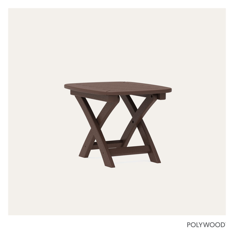POLYWOOD Nautical 21" x 18" Side Table, Mahogany