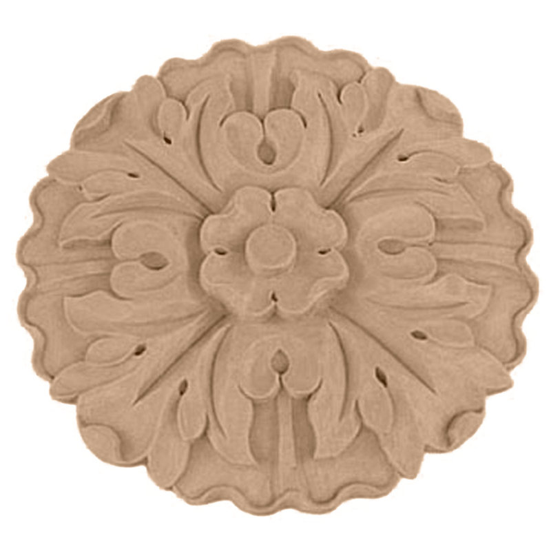 Kent 5'' H x 5'' W x 0.75'' D Wood Rosette Applique
