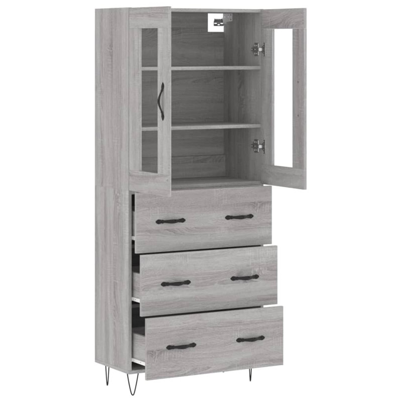 Tetteh 2 Door Manufactured Wood Wardrobe, Grey Sonoma