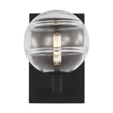 Sean Lavin Sedona 1-light wall sconce in nightshade black finish with glass shade